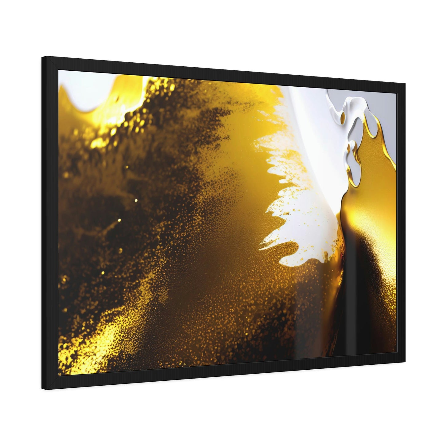 Golden Abstractions: Print on Canvas of Abstract Gold Art