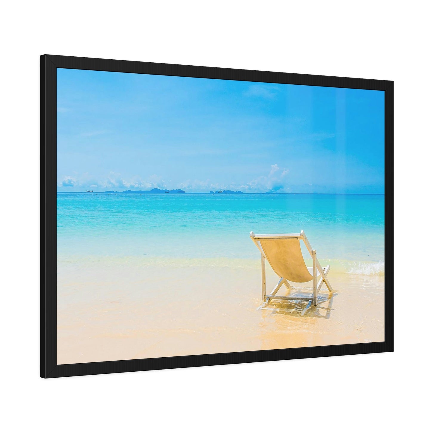 Tropical Tranquility: Art Print of a Peaceful Island Beach on a Natural Canvas