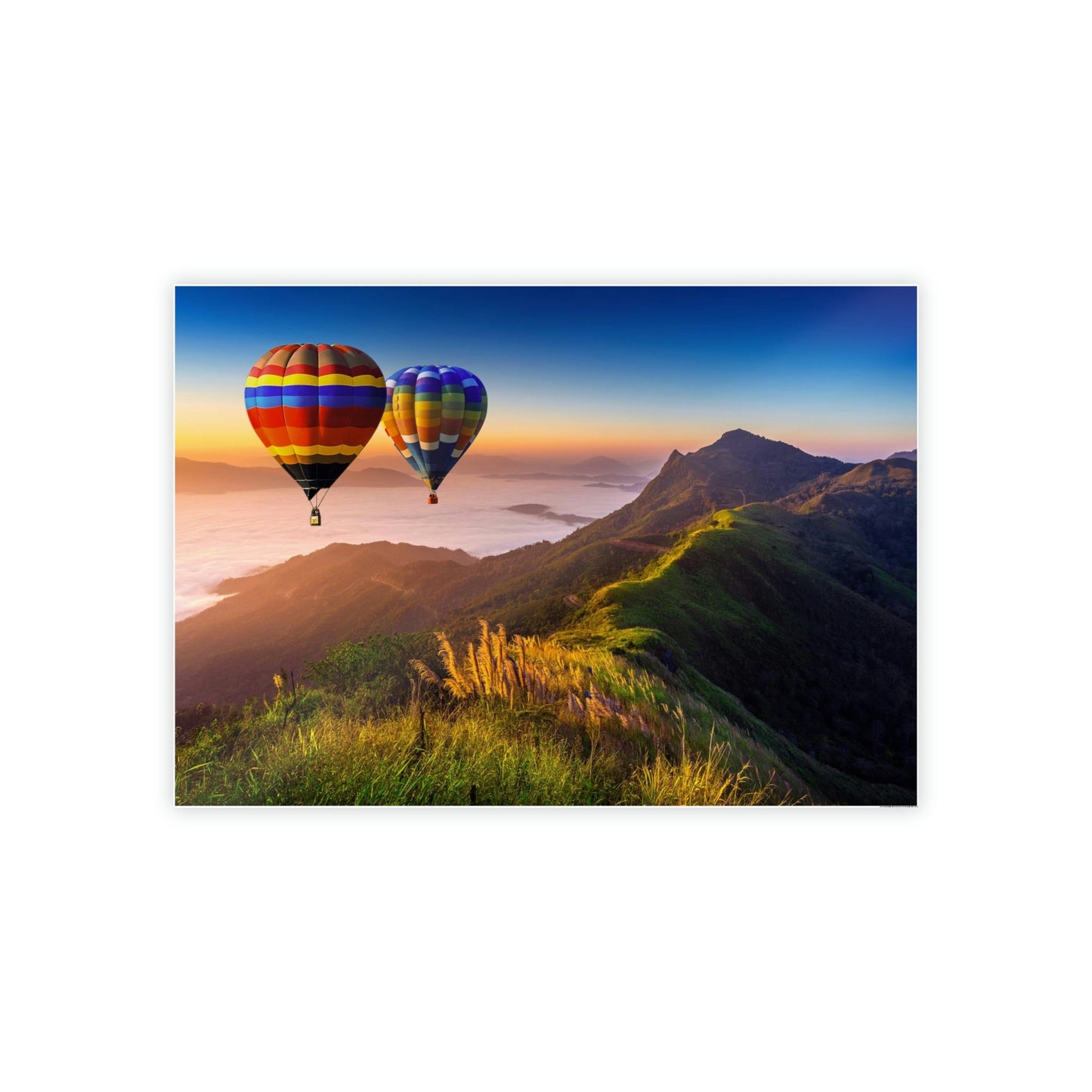 Soaring High: A Beautiful Canvas Print of Colorful Hot Air Balloons