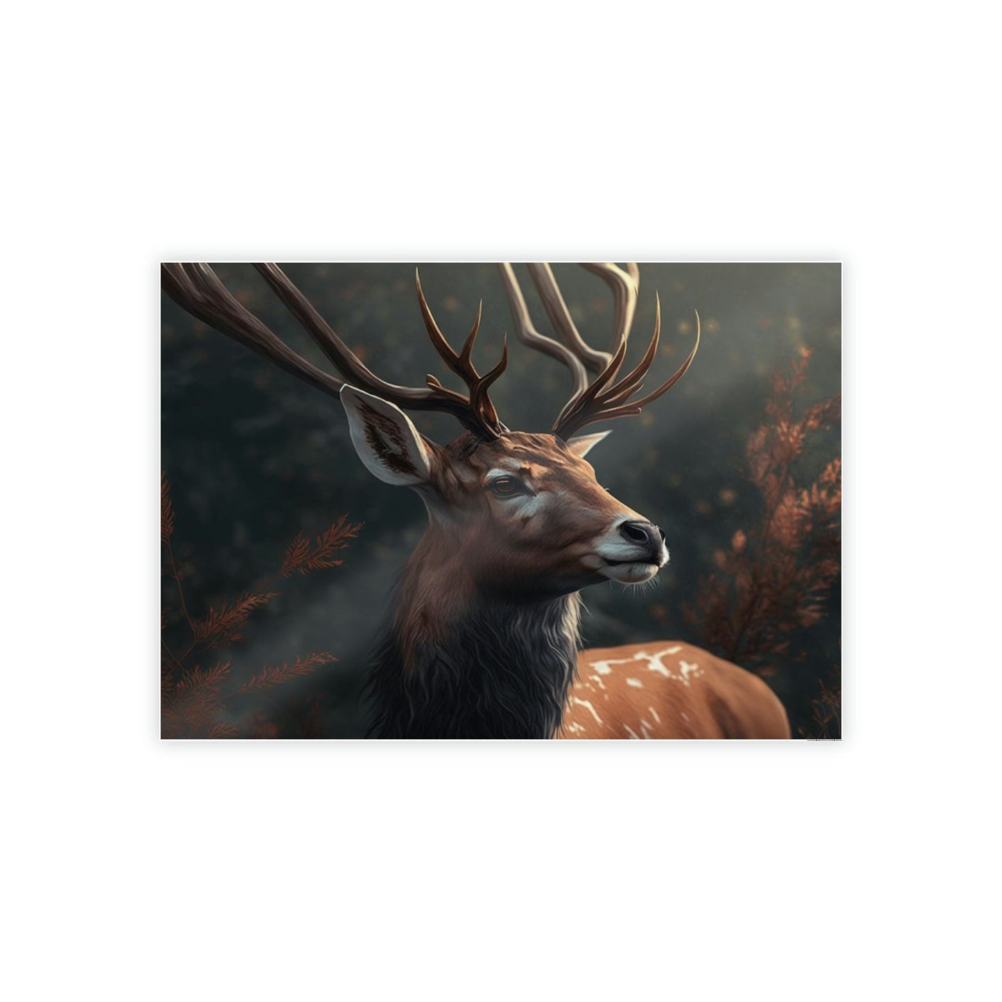 Deer's Solitude: A Canvas Wildlife Contemplation