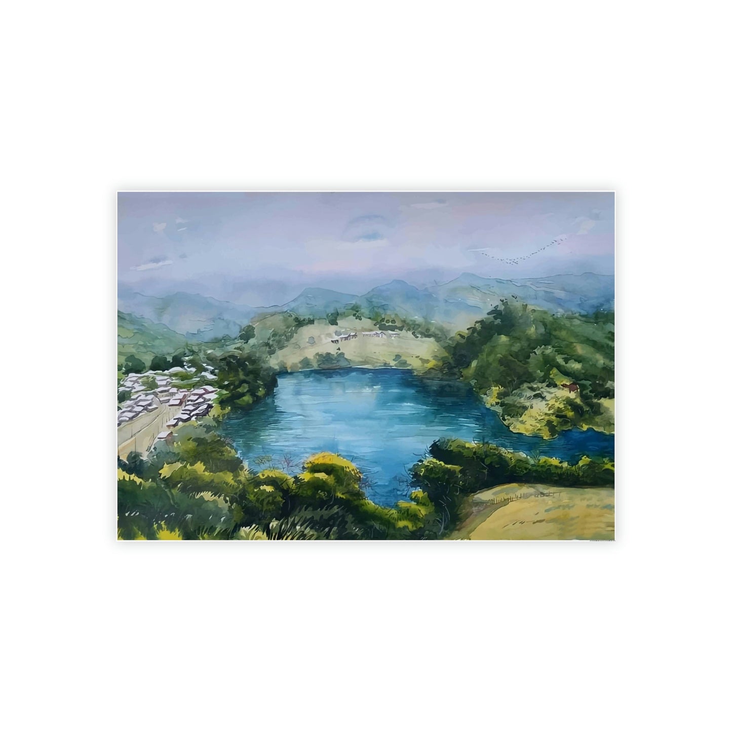 Lakeside Serenity: Natural Canvas Wall Art of a Peaceful Lake View
