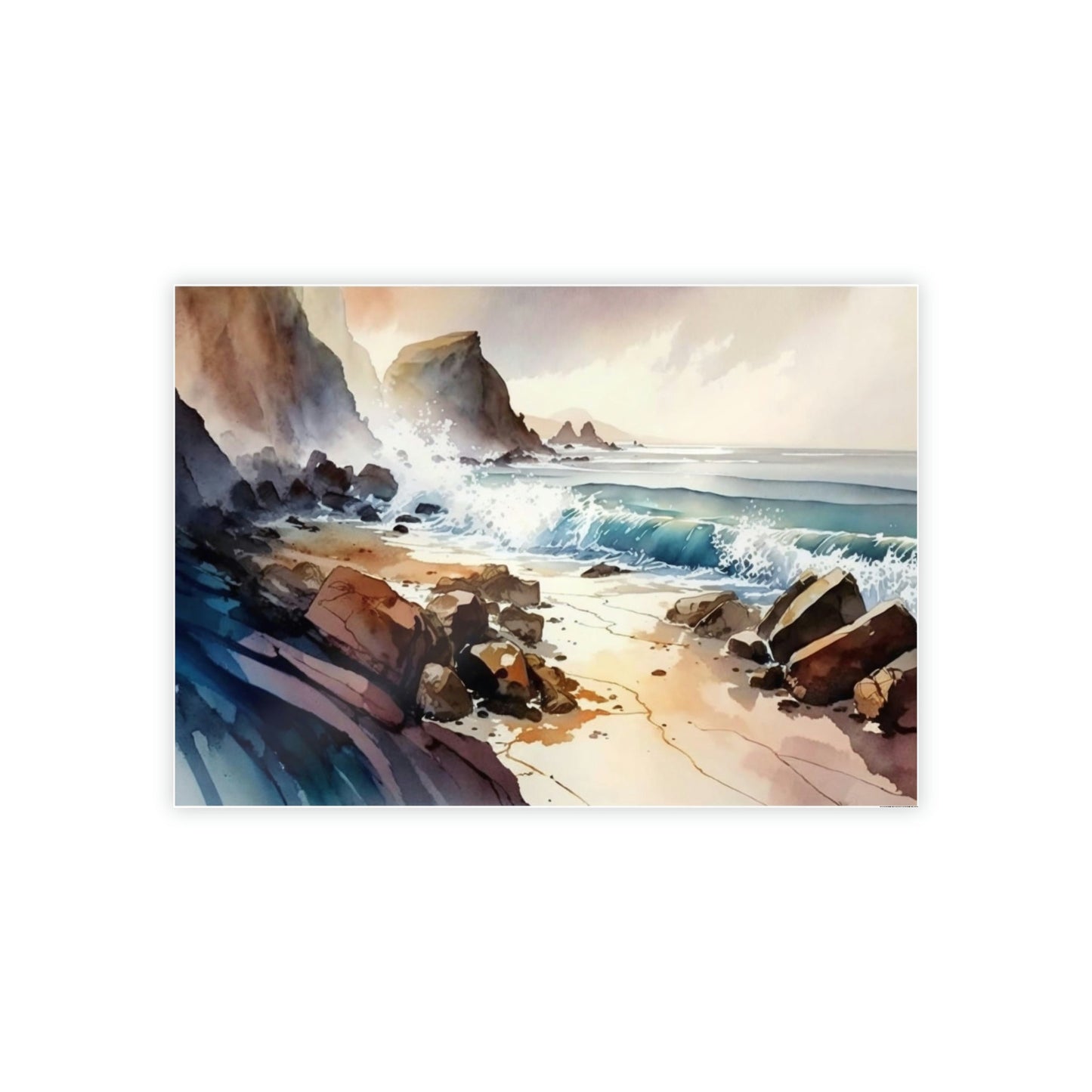 Coastal Serenity: Canvas & Poster Artwork of a Peaceful Beach Scene