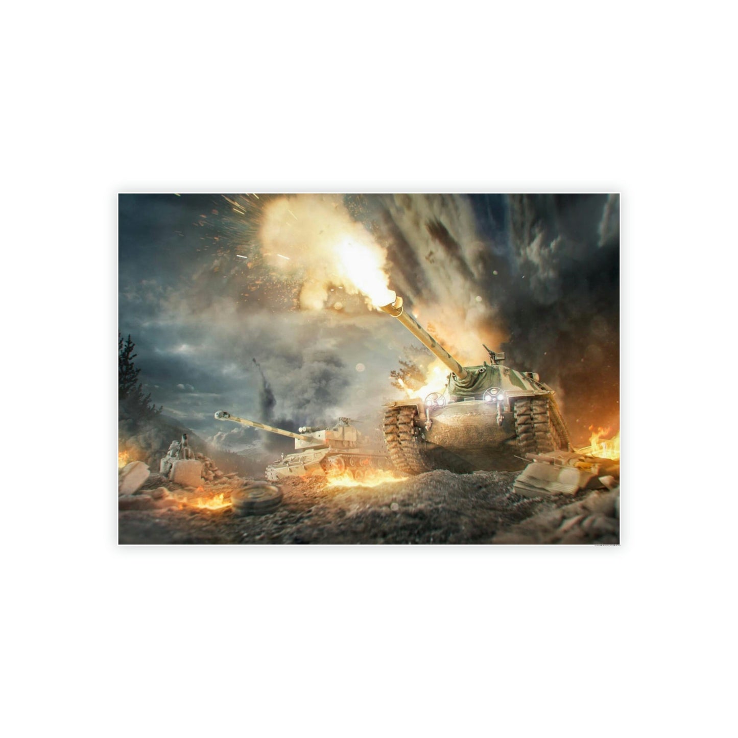 Armored Legends in Motion: Striking World of Tanks Сanvas Wall Art