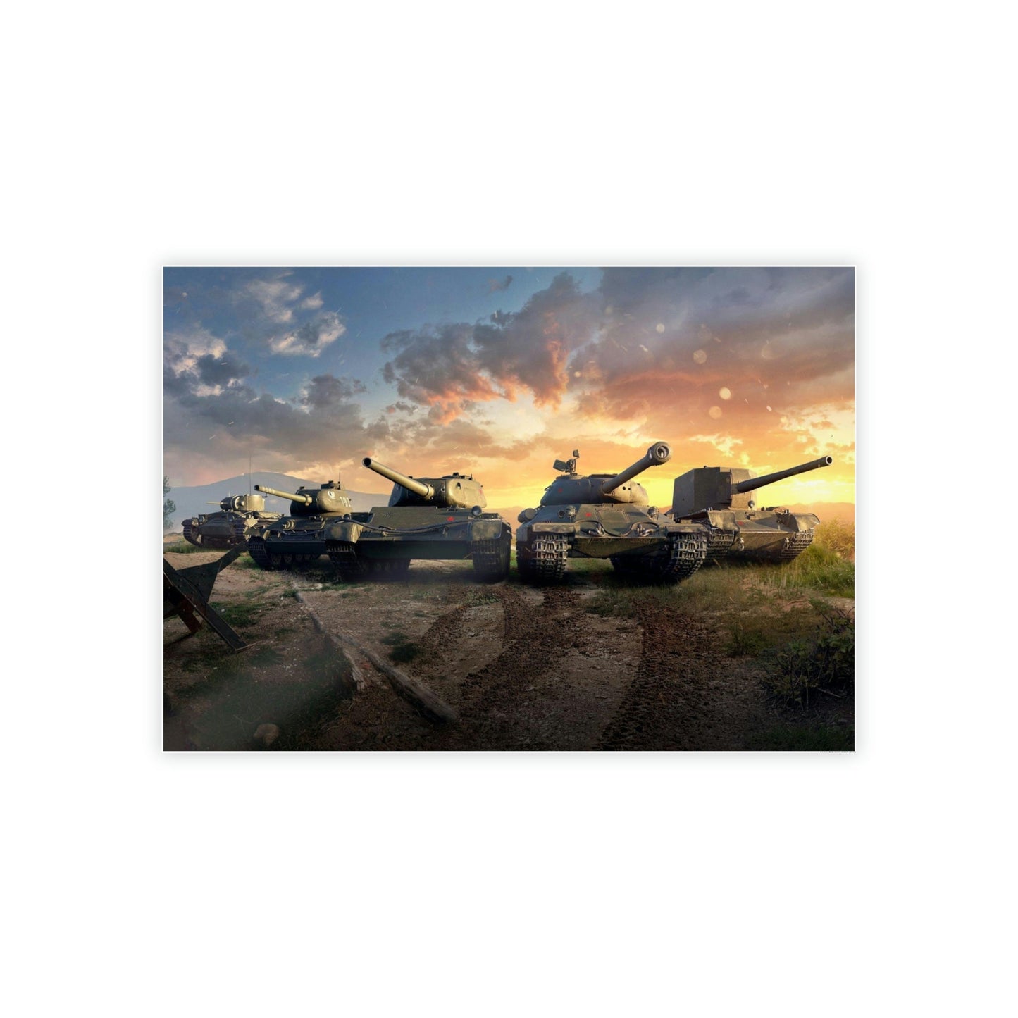 The Essence of Battle: Dynamic World of Tanks Framed Canvas Wall Art