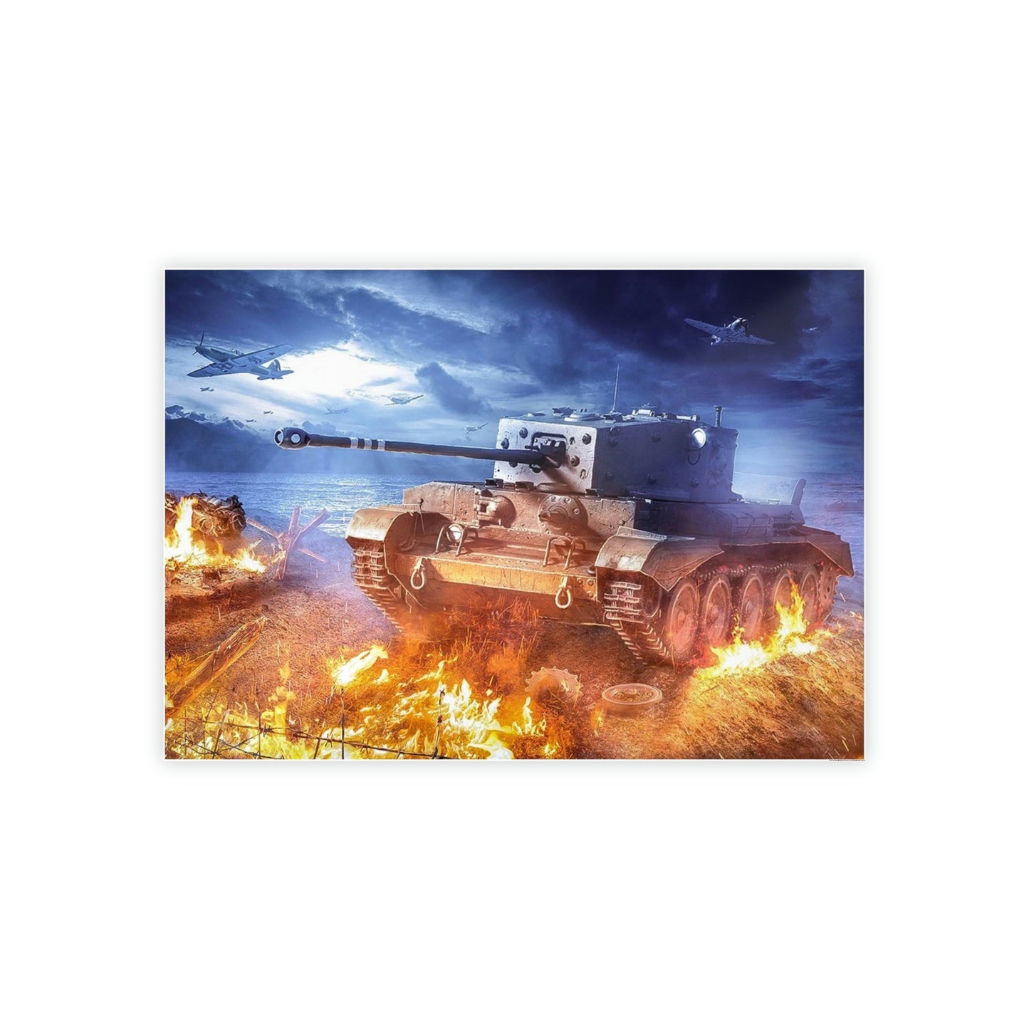 The Battle Unfolds: Dynamic World of Tanks Framed Canvas & Poster Wall Art