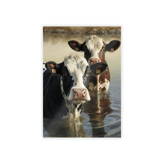 Majestic Cows: A Canvas Depiction of the Farm Life