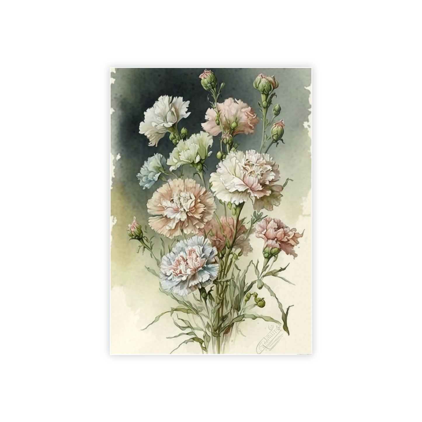 Floral Delight: Natural Canvas and Art Prints of Carnations for Home Decor