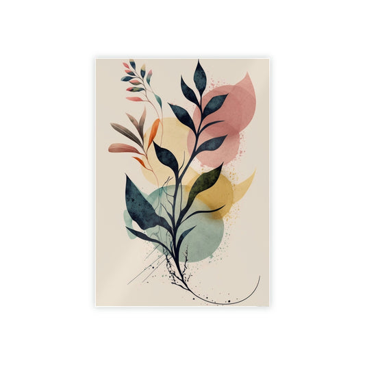 Natural Canvas & Poster Print of Abstract Florals: Botanical Wall Art