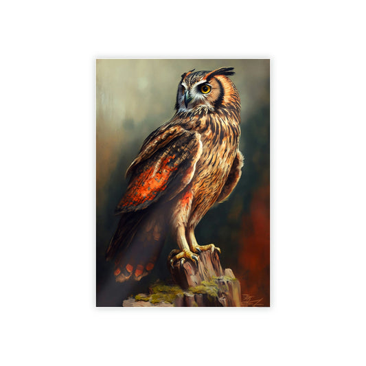 The Owl's Gaze: A Painting on Canvas