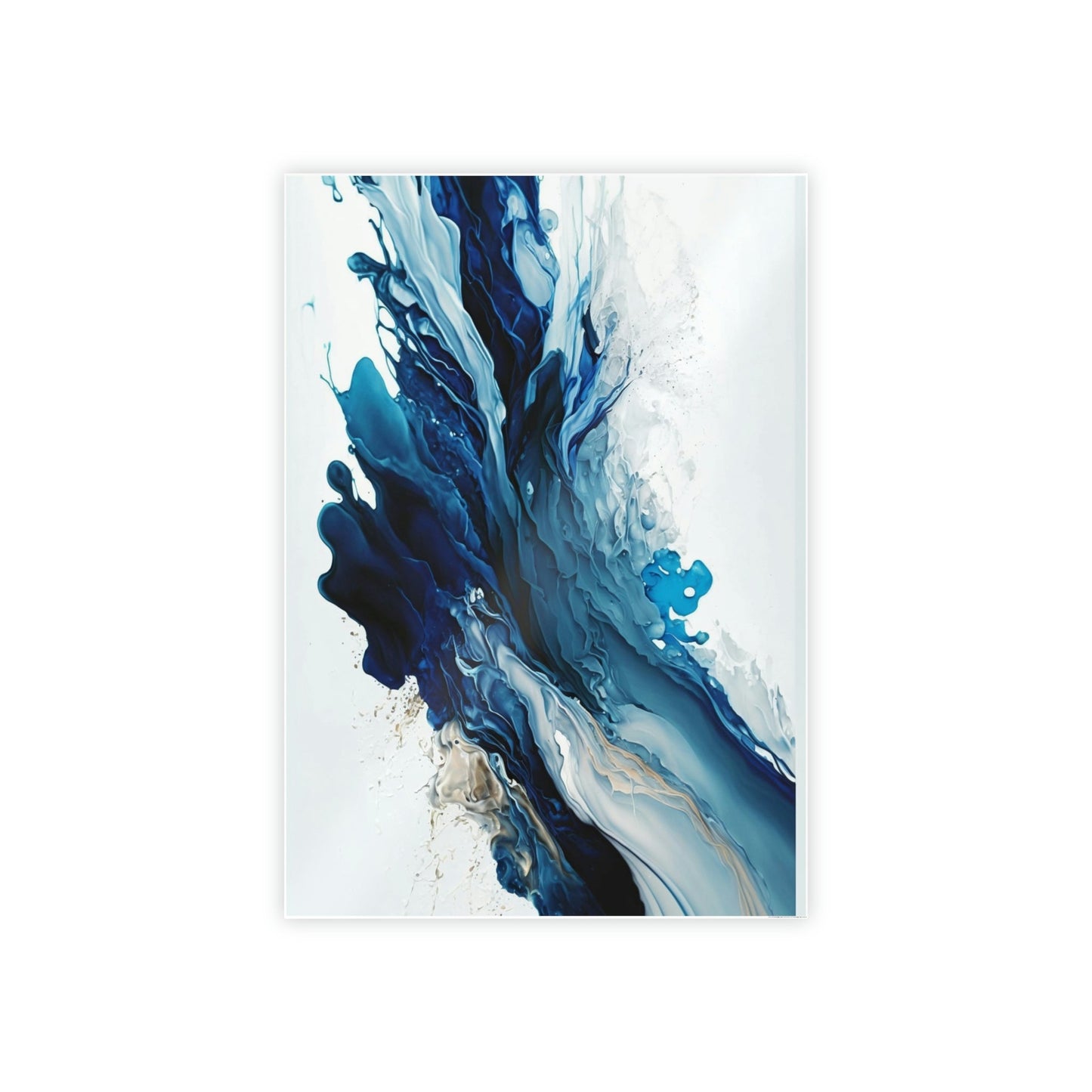Blue Harmony: A Framed Poster & Canvas Print of a Blue and White Abstract Artwork