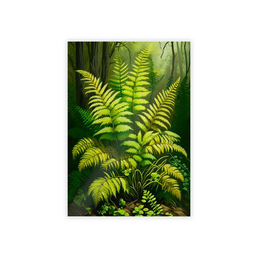 The Enchanted Forest: A Painting on Canvas Featuring Ferns