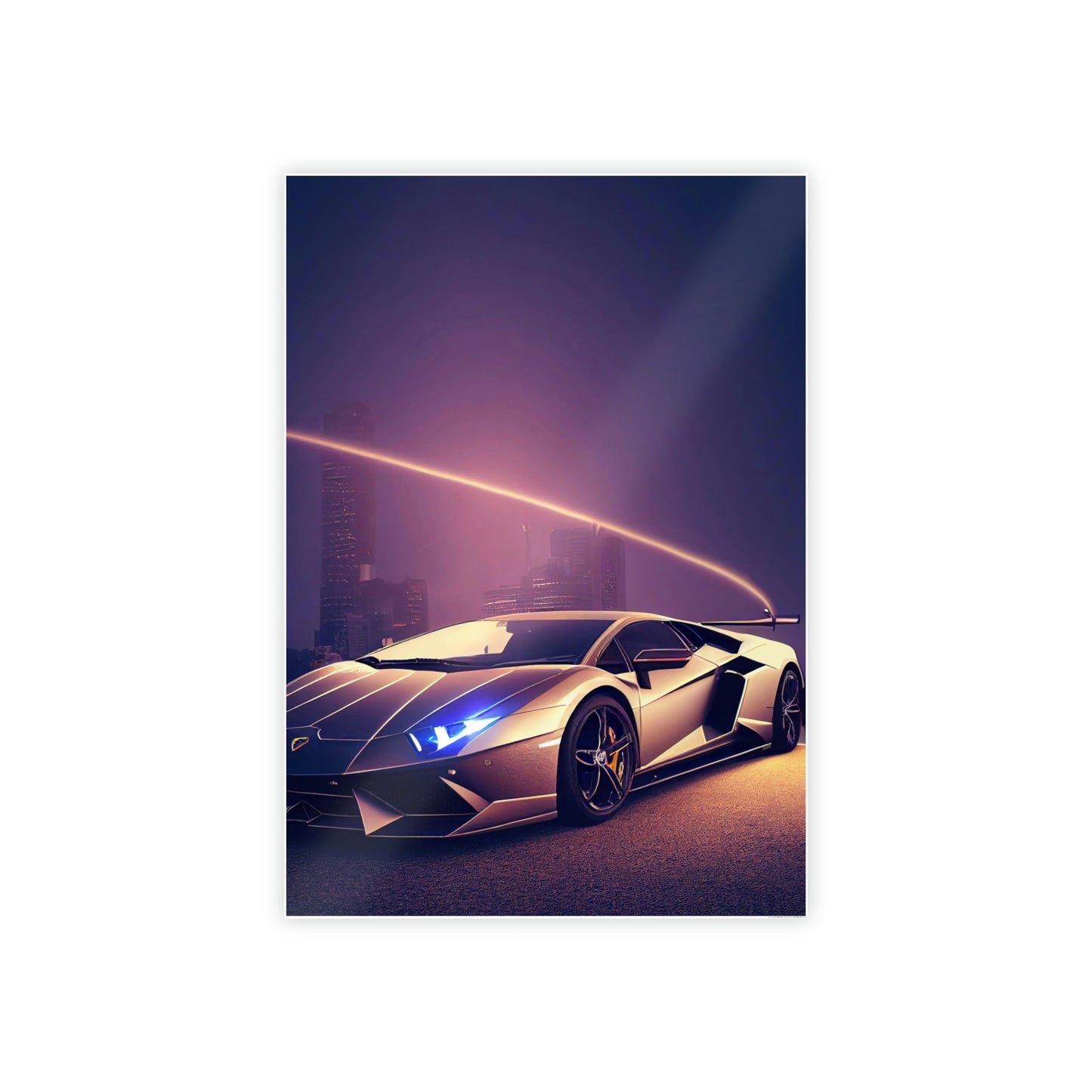 Sleek Supercar Beauty: Framed Canvas & Poster Print of a Lamborghini