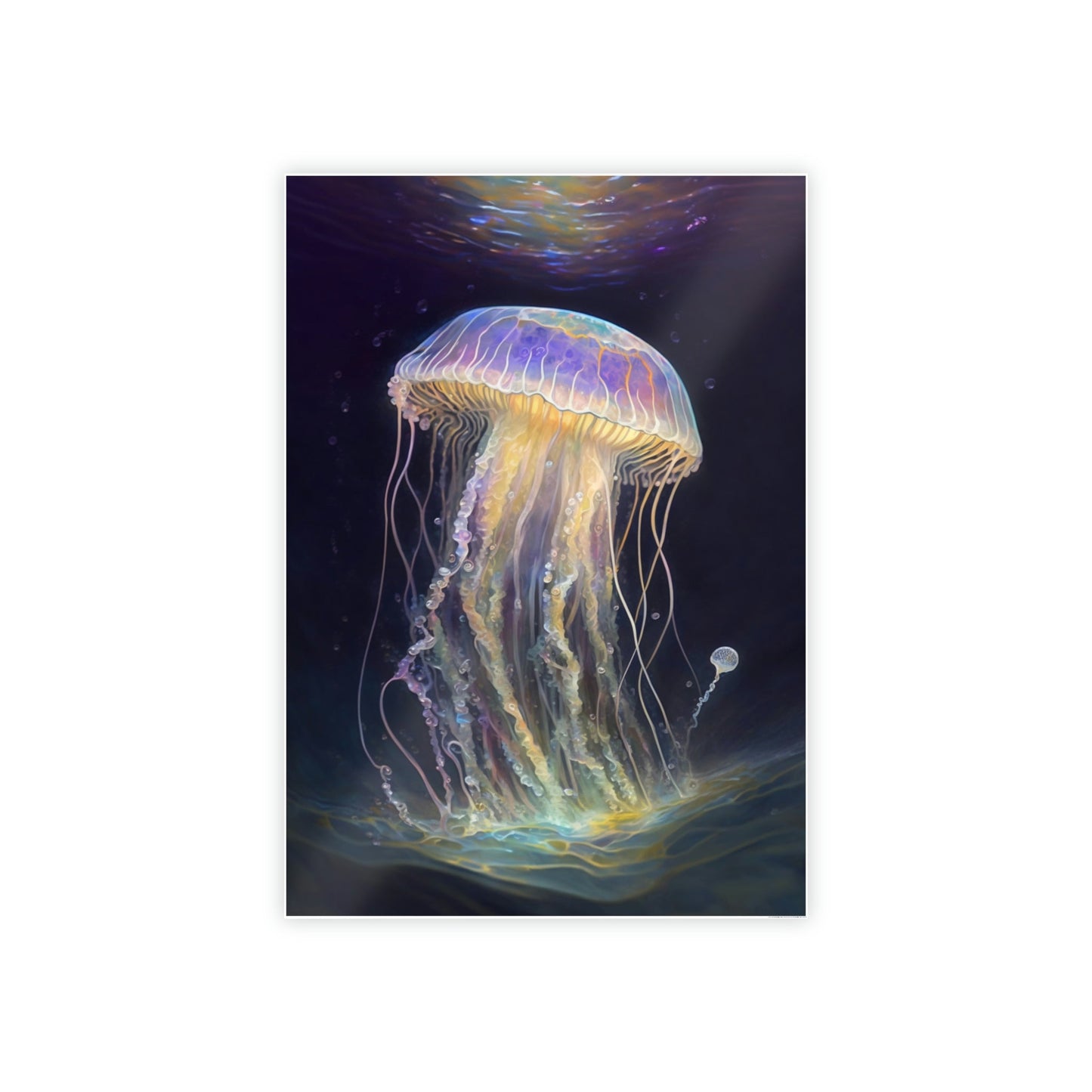 Mesmerizing Ocean Life: Artistic Print on Canvas Featuring Jellyfishes