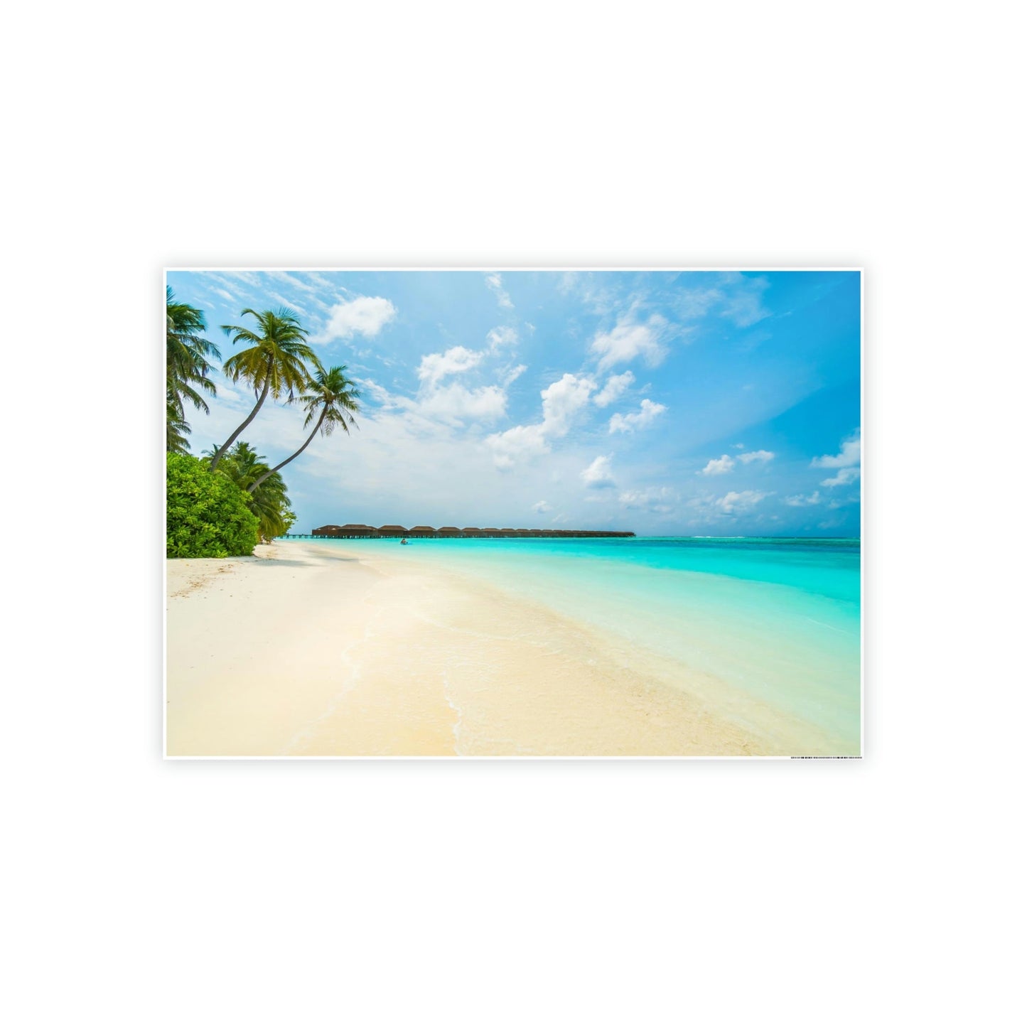 Tropical Paradise: Art Print of a Lush Island Beach on a Natural Canvas & Poster