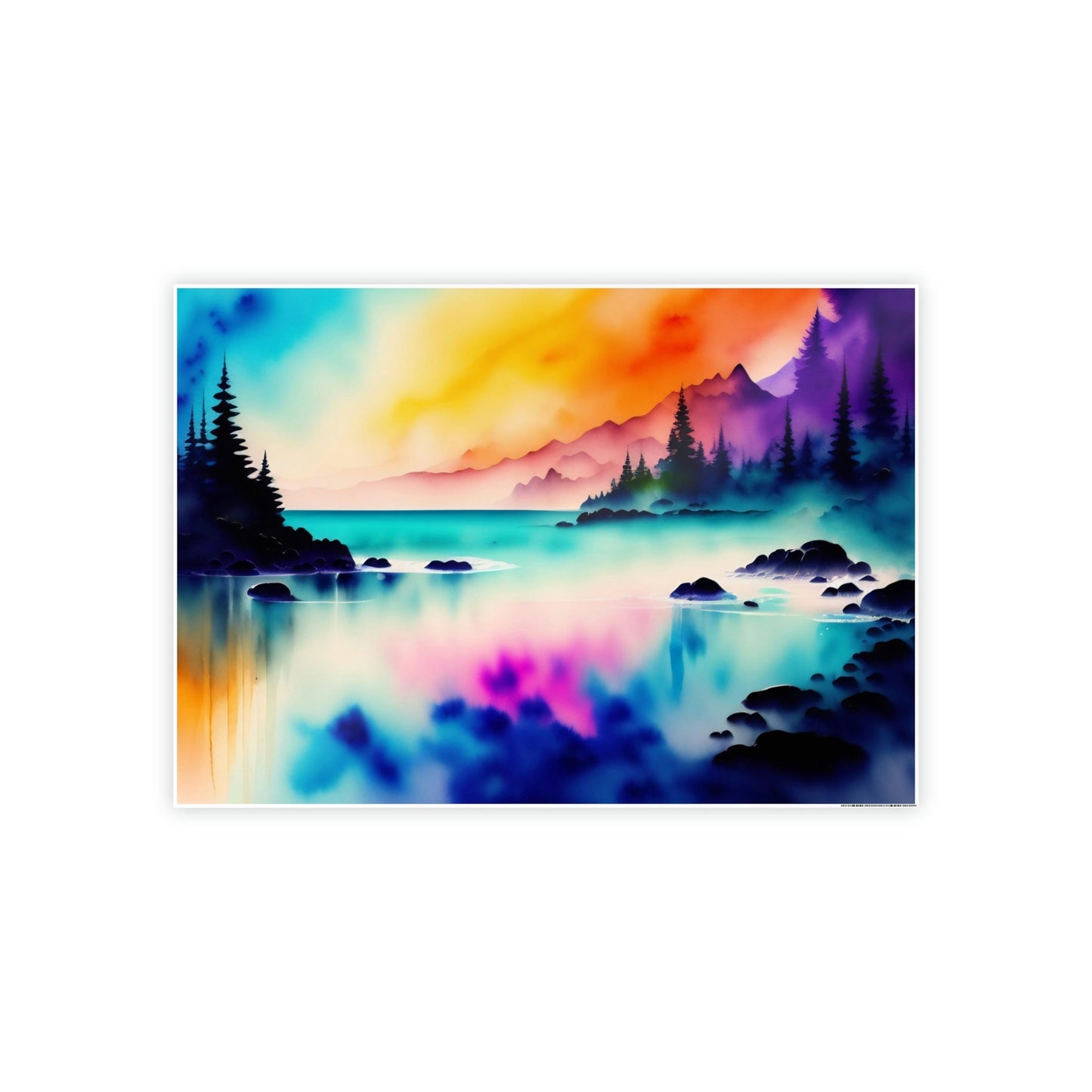 Water's Charm: Artful Canvas and Poster Print of Lakes and Rivers