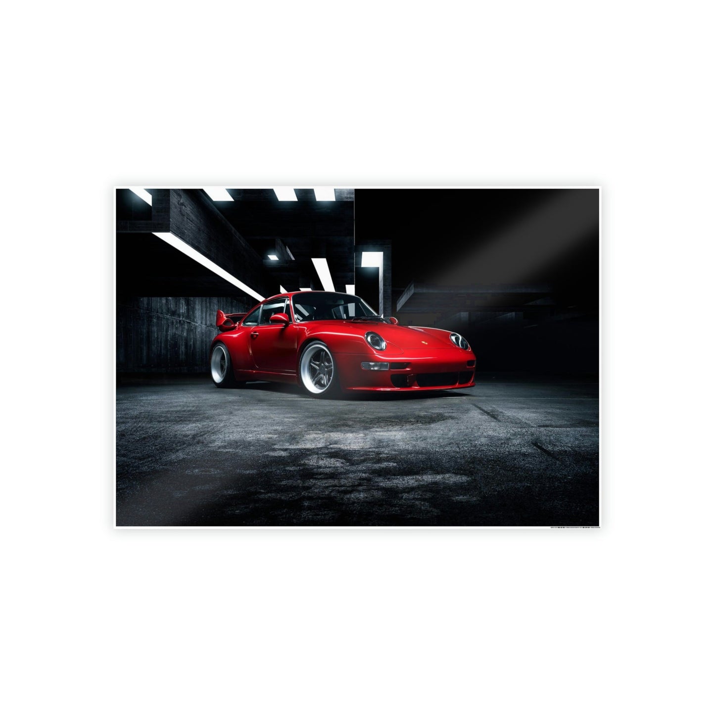 Passionate Red Porsche: A Vibrant Print on Natural Canvas & Poster