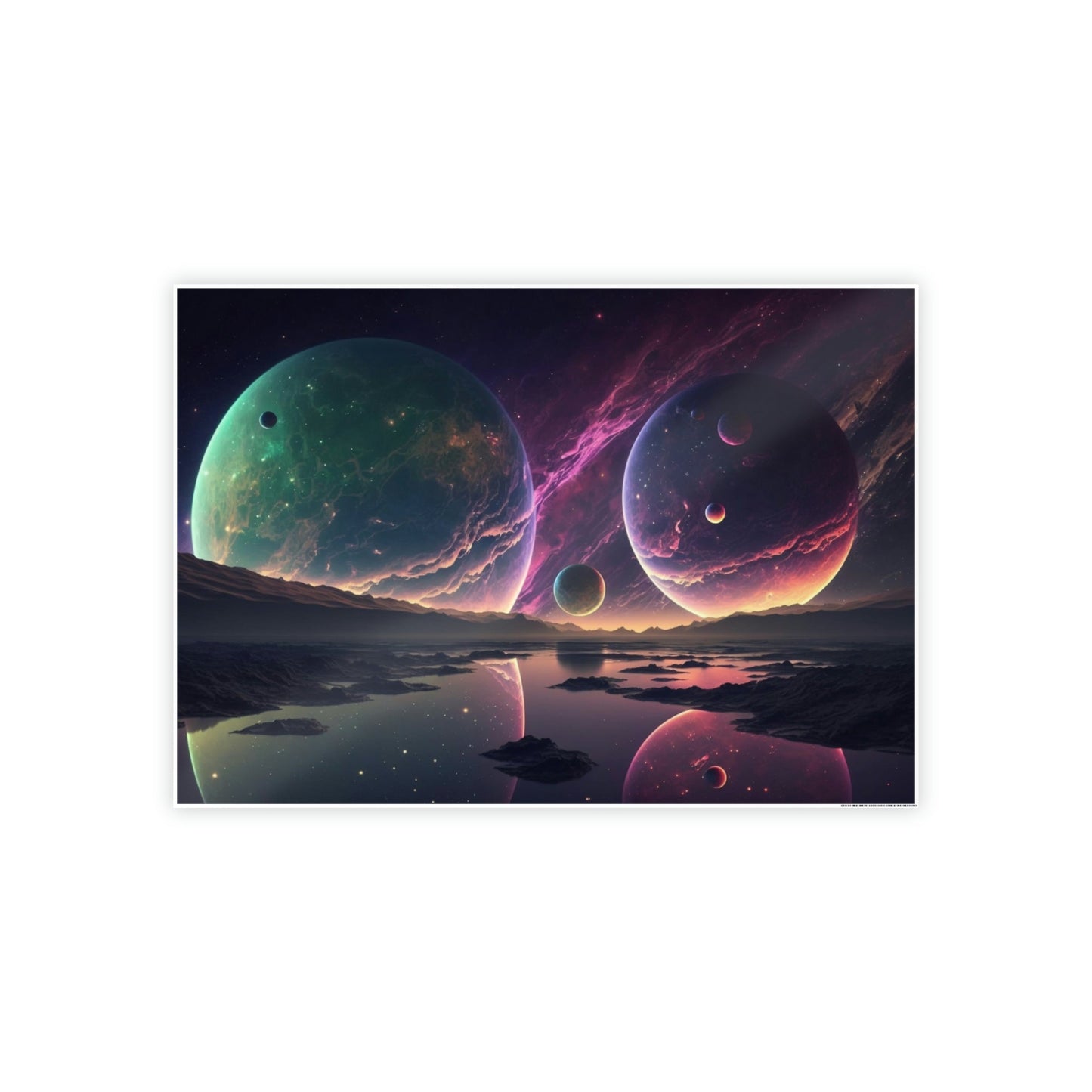 Planetary Fusion: Natural Canvas Wall Art of a Colorful Planetary Collision