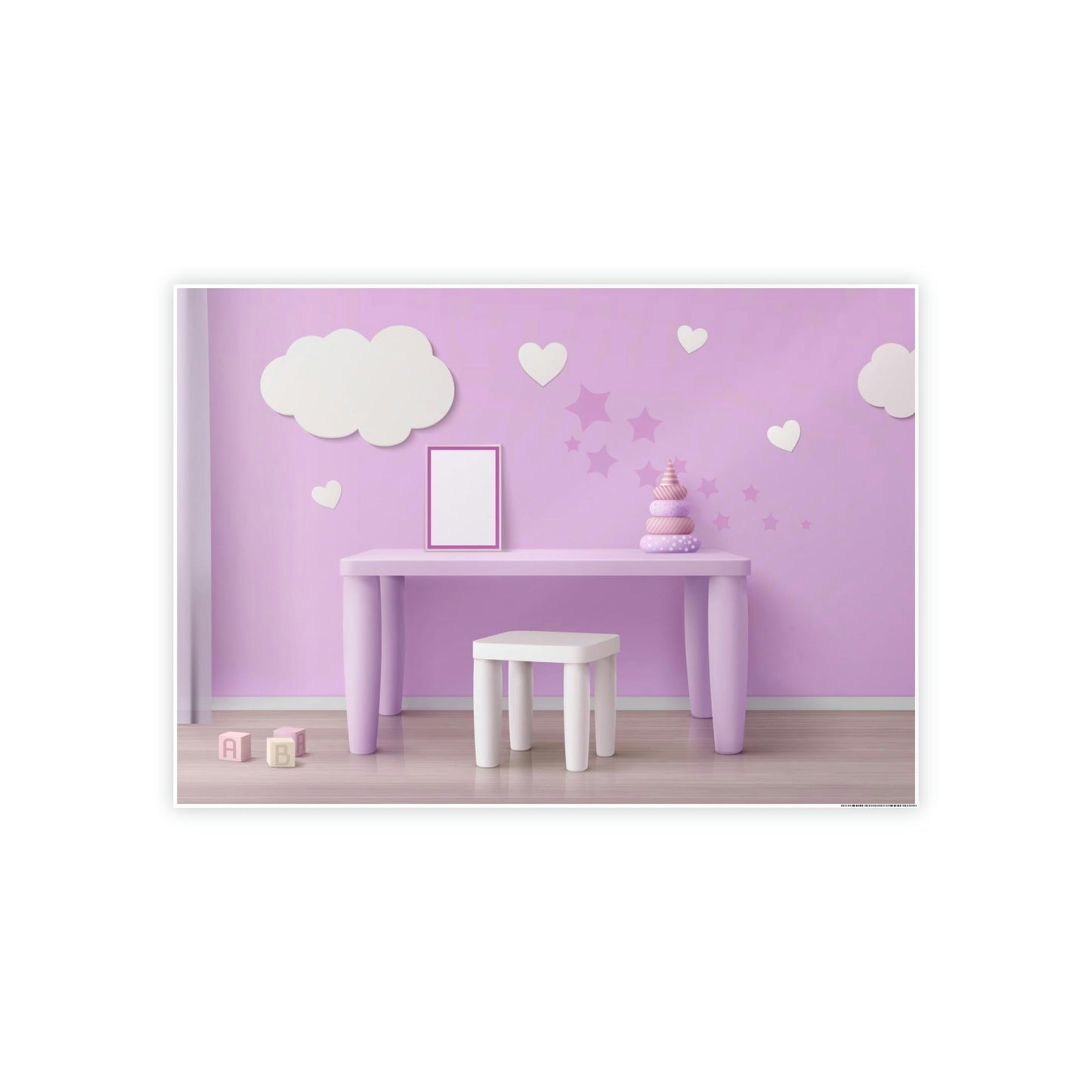 Dreams in Bloom: Delicate Wall Art for Girls Room on Natural Canvas