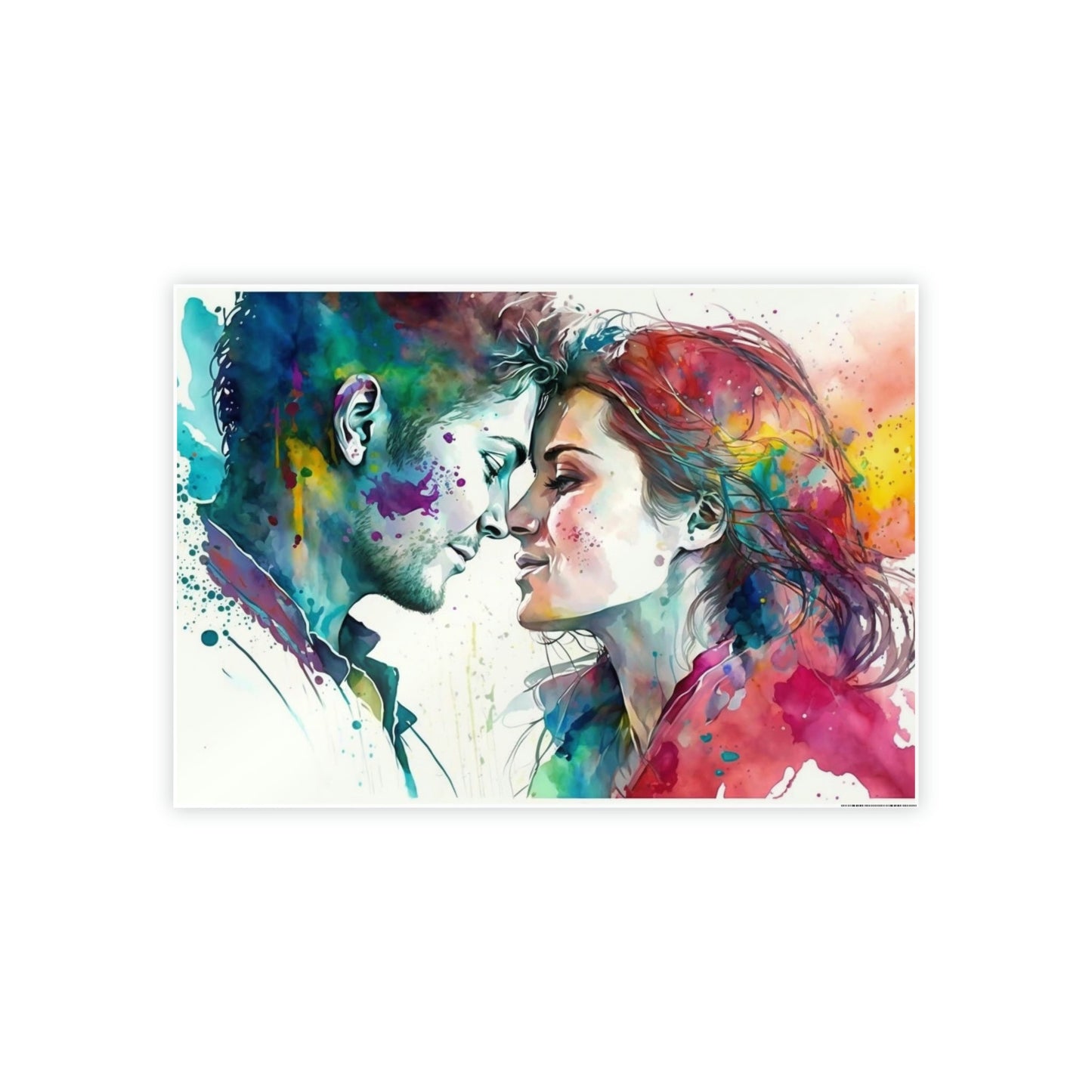 Eternal Embrace: Natural Canvas Wall Art of Two Lovers