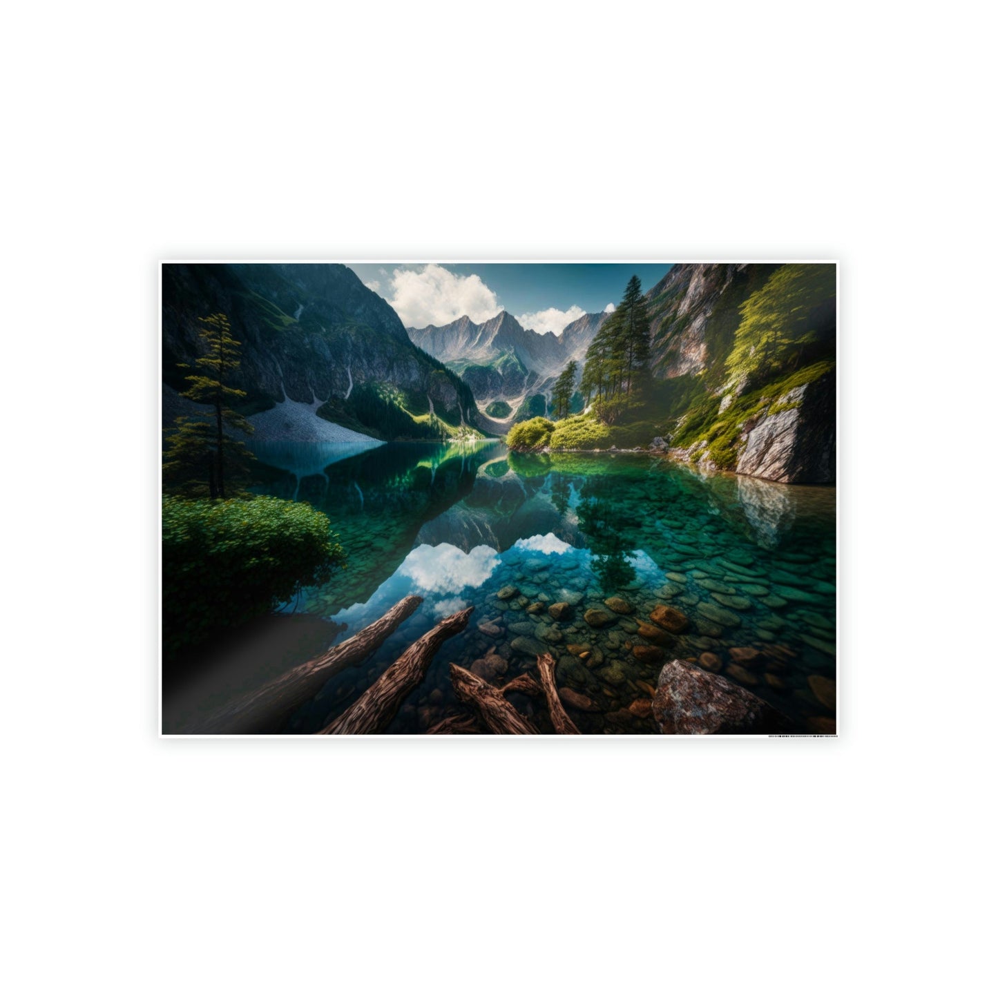 Serene Waterscapes: Lakes and Rivers on Natural Canvas and Framed Poster