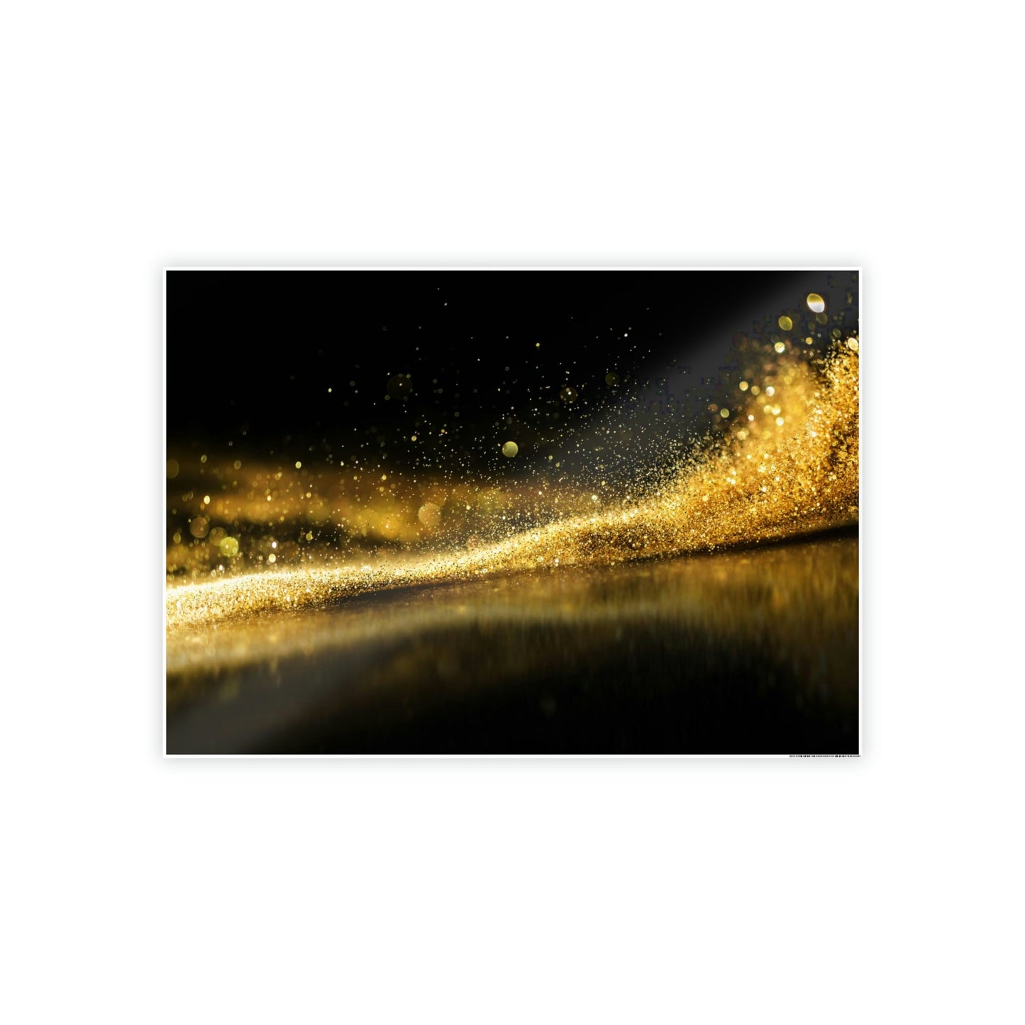 Lustrous Impressions: Gold Abstract Wall Art on Natural Canvas & Poster