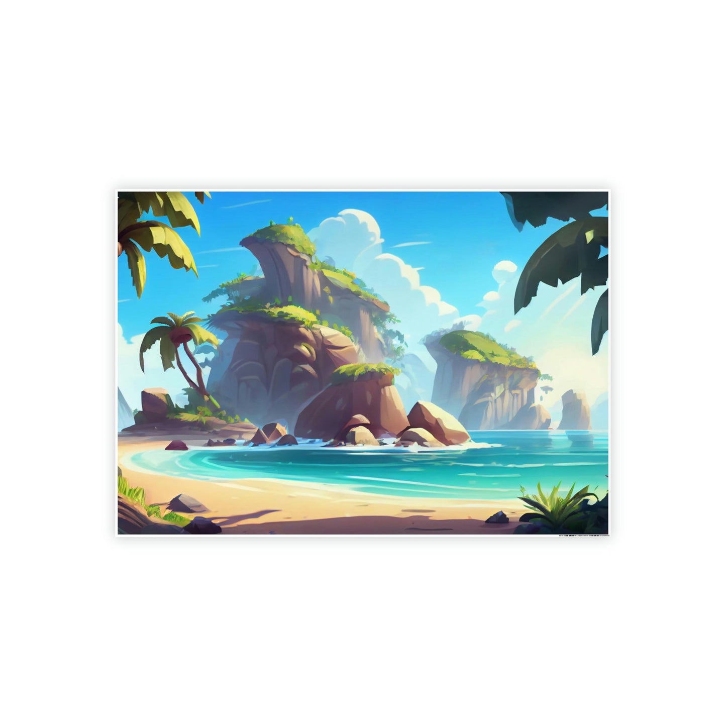 Island Paradise: Natural Canvas & Poster Art of a Blissful Beach Scene