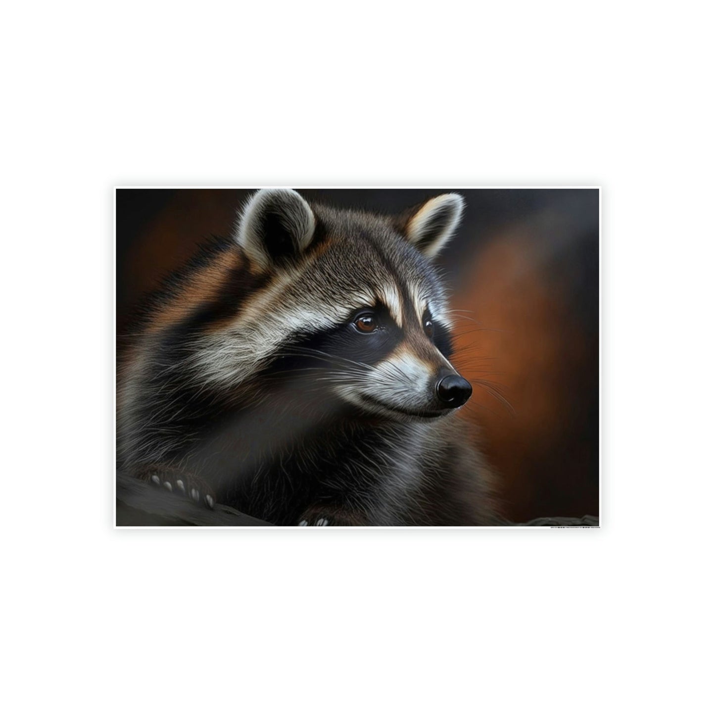 Woodland Bandits: Artistic Print on Canvas and Framed Poster of Sly Raccoon