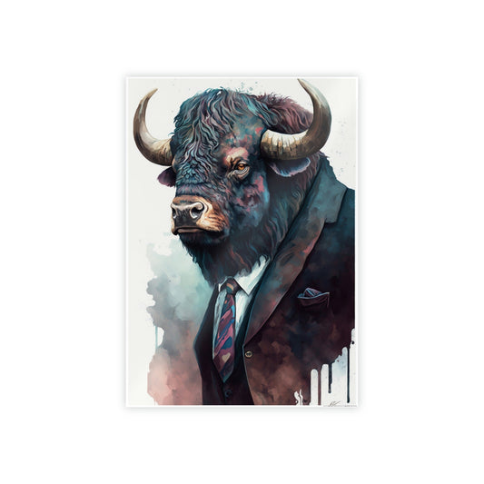 A Quiet Moment with the Buffalo: A Captivating Canvas & Poster Print for Your Bedroom