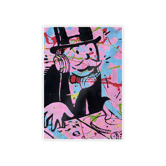 Pop Art Icon: Eye-Catching Wall Art Prints of Alec Monopoly's Iconic Graffiti Style on Natural Canva