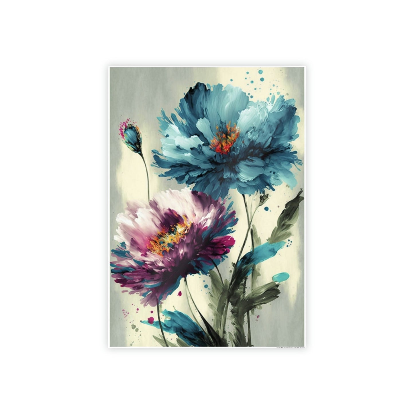 Framed Canvas & Poster Print of Abstract Bouquets: A Symphony of Colors