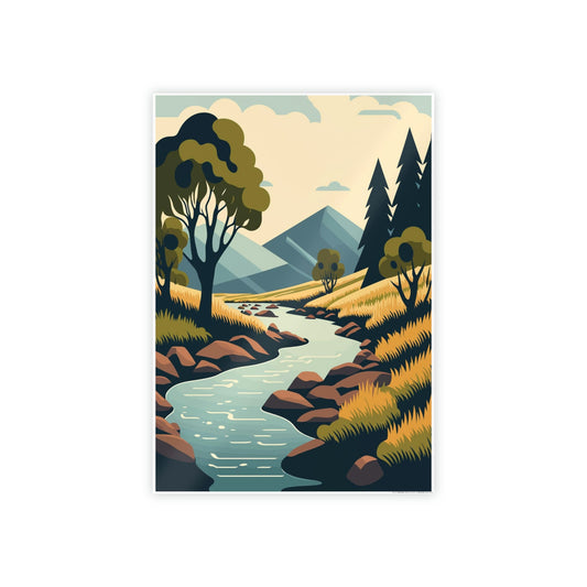 Nature's Symphony: Framed Canvas and Poster Print of Lakes and Rivers
