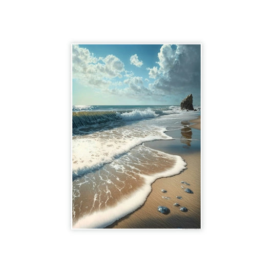 Seaside Escape: Artistic Framed Canvas & Poster Print of a Quiet Beach