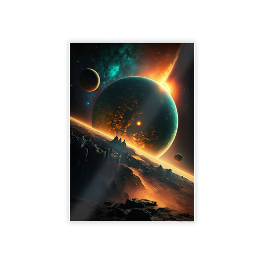 Heavenly Bodies: Beautiful Art Print of Planets on Natural Canvas