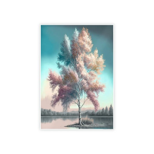 Birch Tree Alcove: Natural Canvas Wall Art of a Secluded Forest Nook