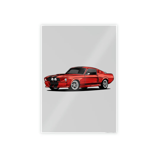 Racing Aesthetics: Canvas & Poster of a Mustang Sports Car for Wall Decor