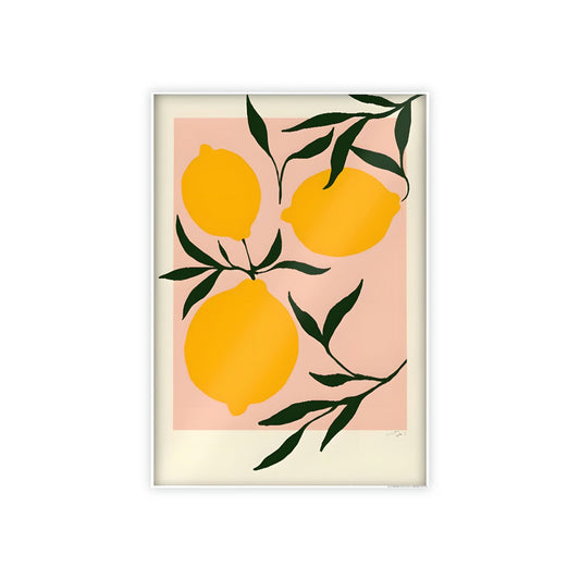 Refreshing and Vibrant Framed Poster and Canvas Print of Yellow Lemons