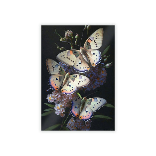 Butterflies in Bloom: Canvas & Poster Print of Insects Pollinating Flowers