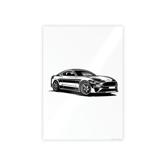 Speed Demon: Canvas & Poster of a Mustang Sports Car for Automotive Aficionados
