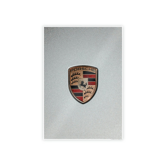 Timeless Porsche Logo: A Stunning Art Piece on Natural Canvas & Poster