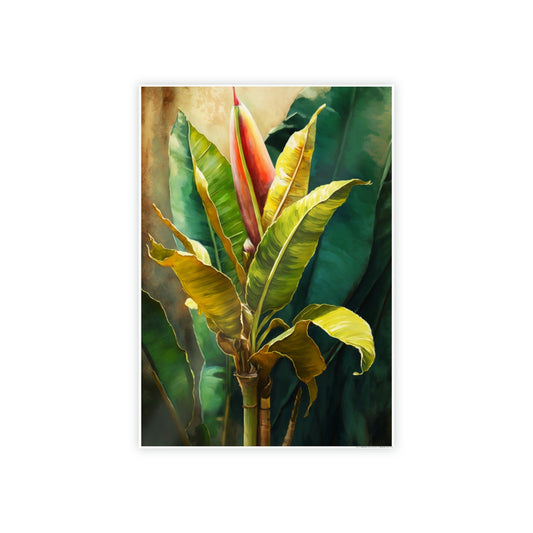 Tropical Escape: Print on Canvas of Exotic Banana Trees as Wall Art