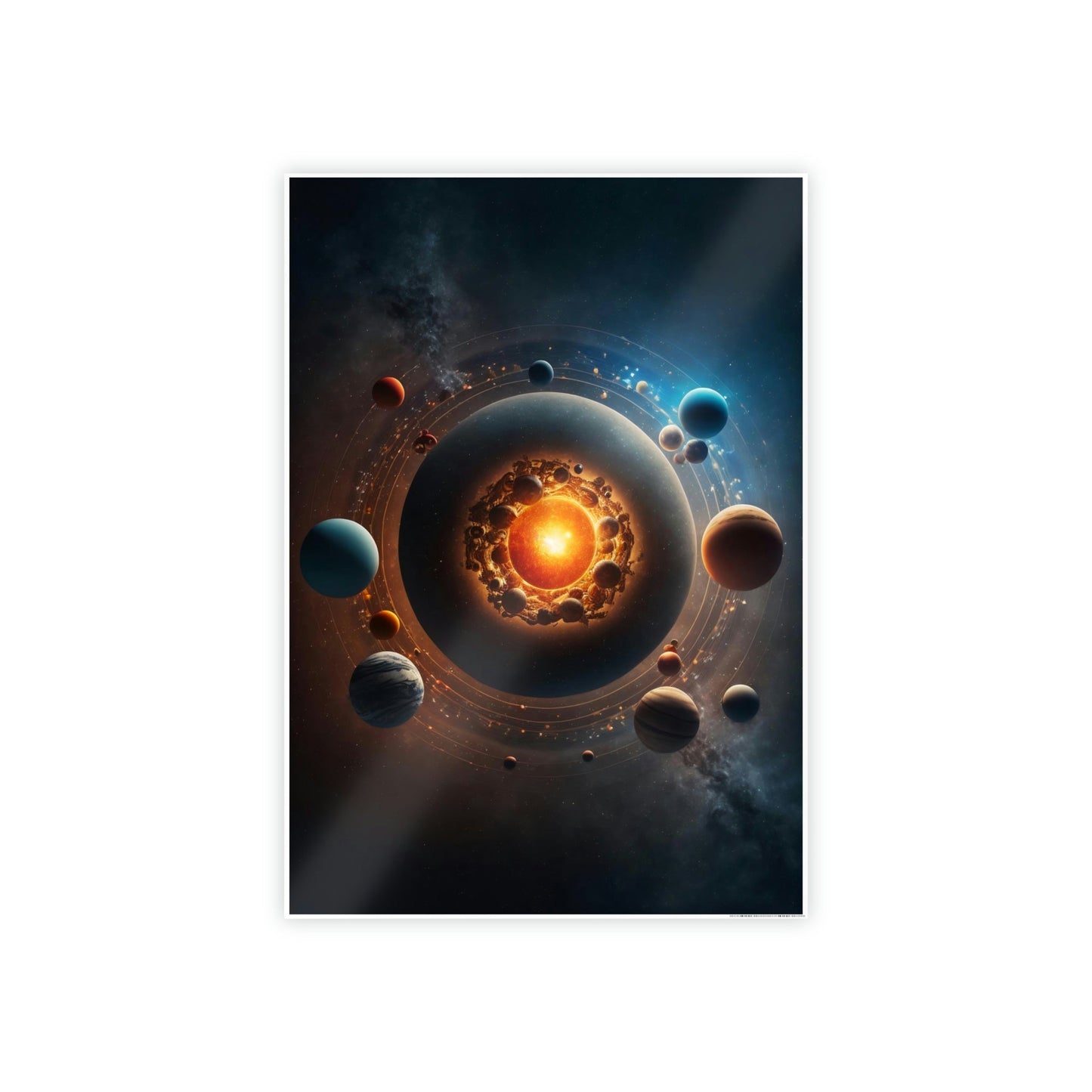 Planetary Alignment: Print on Canvas of Planets in Perfect Formation on a Framed Canvas