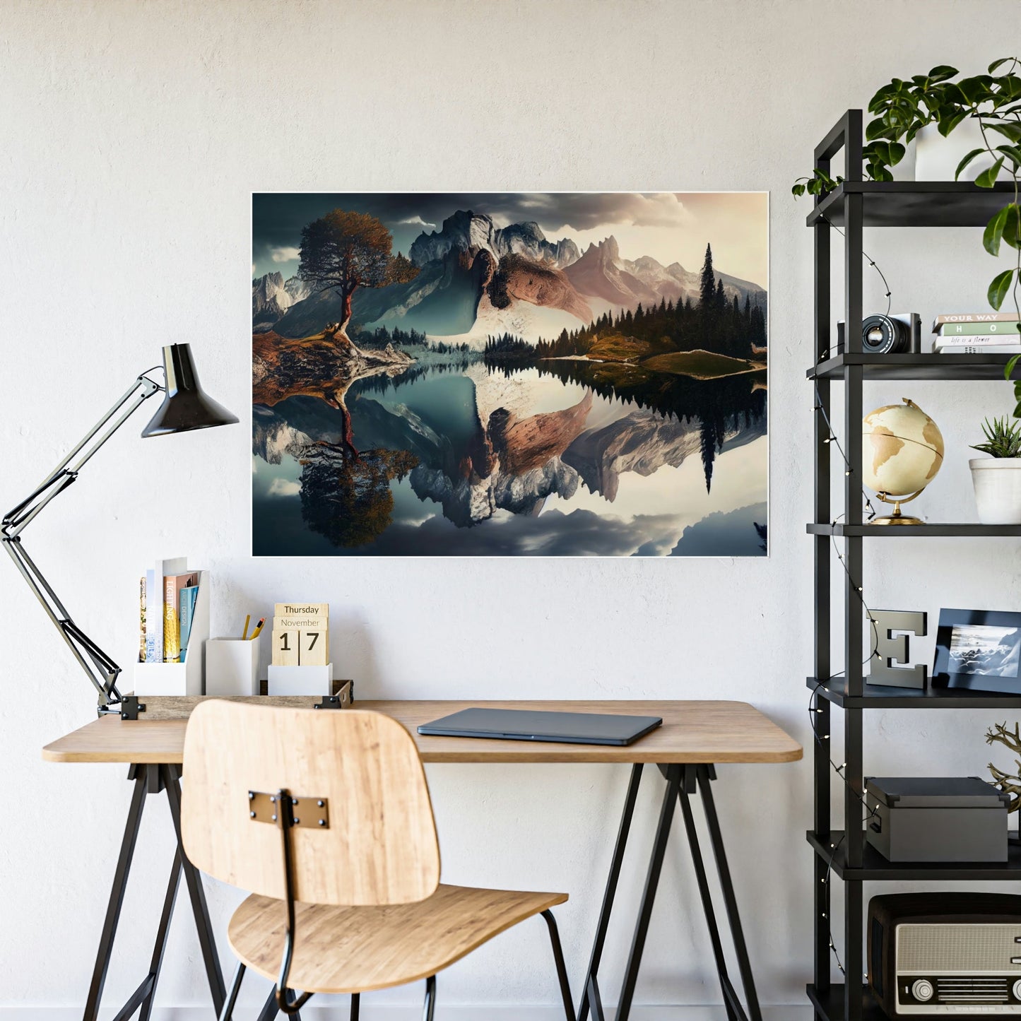 Flowing Serenity: Print on Canvas & Poster of a Gentle River Landscape