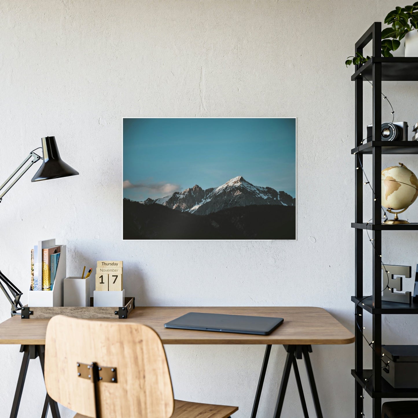 Majestic Peaks: Natural Canvas and Framed Poster of Mountain Ranges