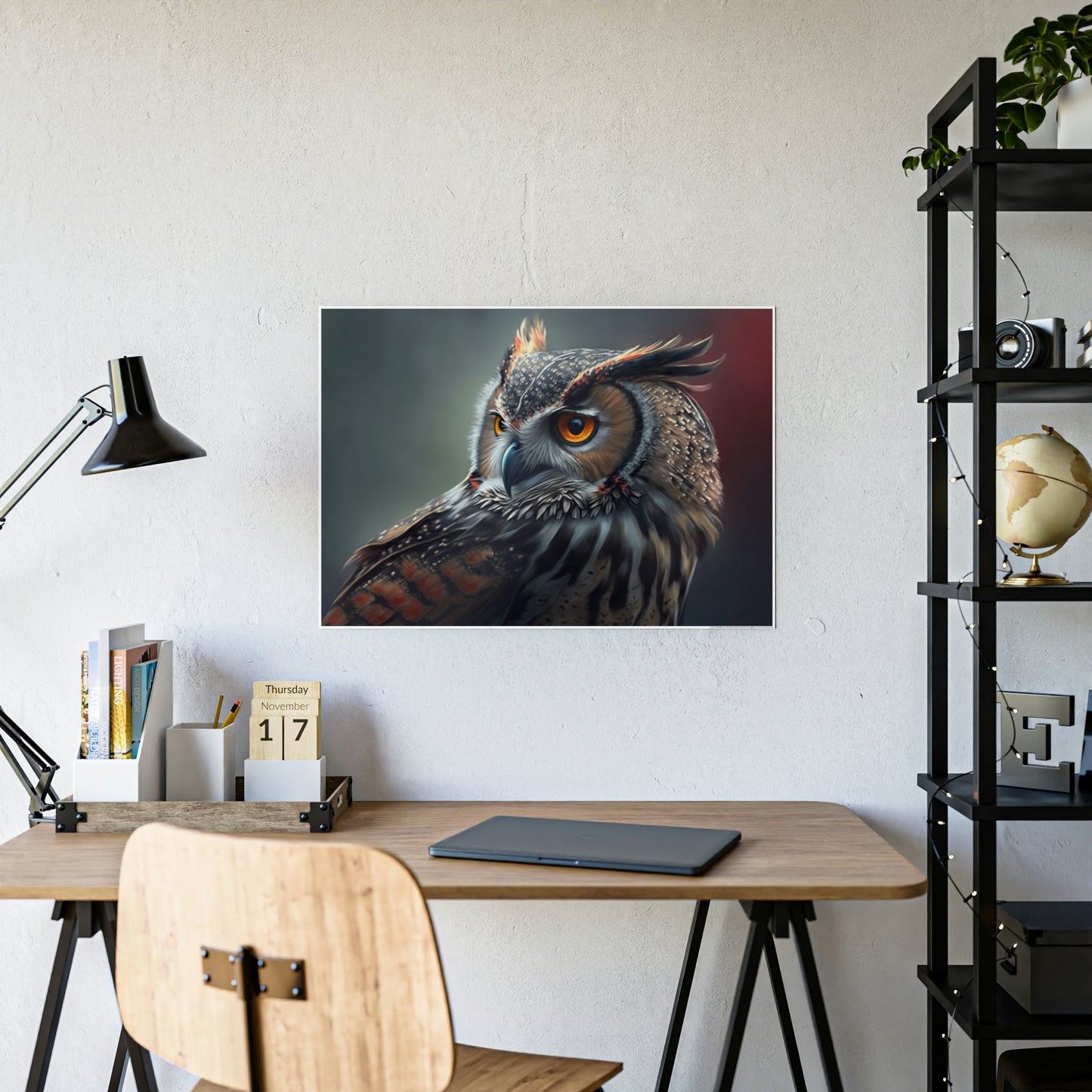 Nocturnal Wonders: A Painting of Owl