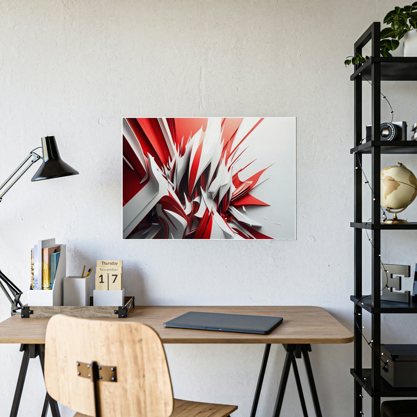 The Art of Intensity: Red Abstract Print on Canvas and Wall Art