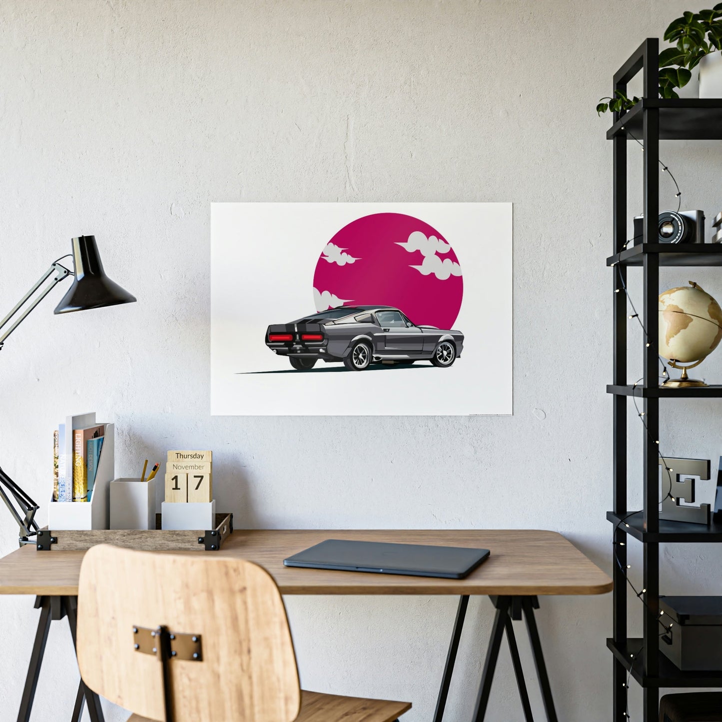 Iconic Mustang: Framed Poster and Art Print on Canvas