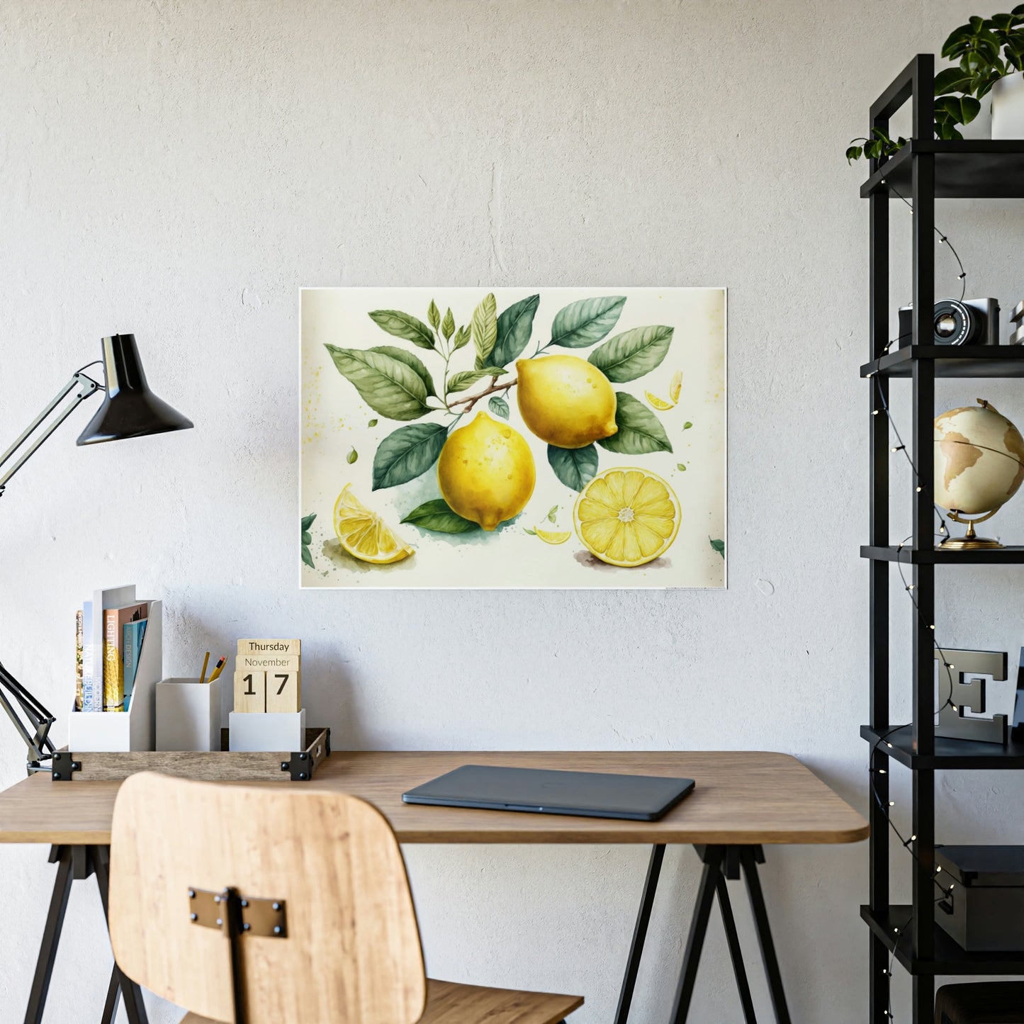 Elegant and Beautiful Canvas Art Prints and Framed Posters Featuring a Yellow Lemon Design