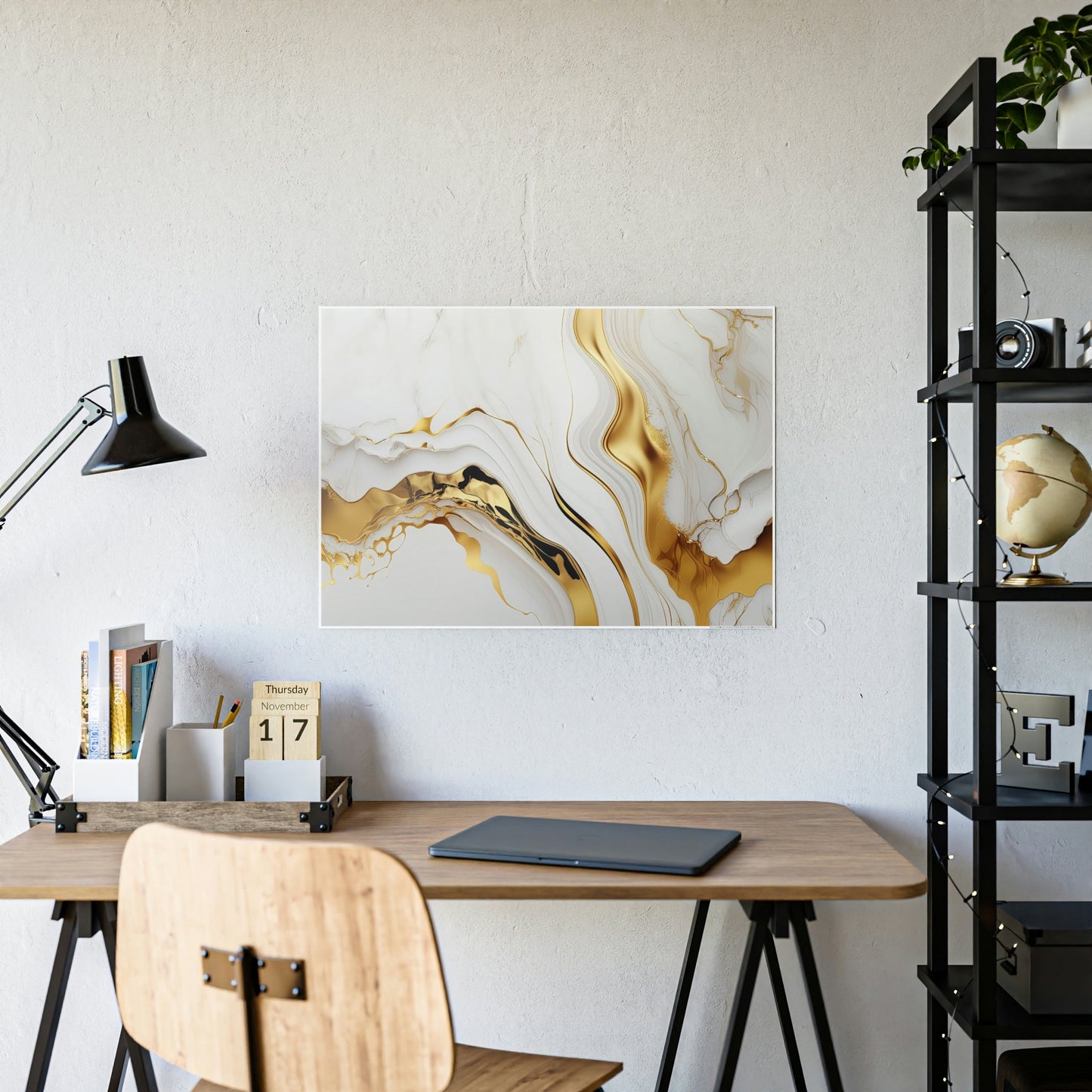 Ethereal Radiance: Inspiring Canvas & Poster Wall Art of Gold Abstracts