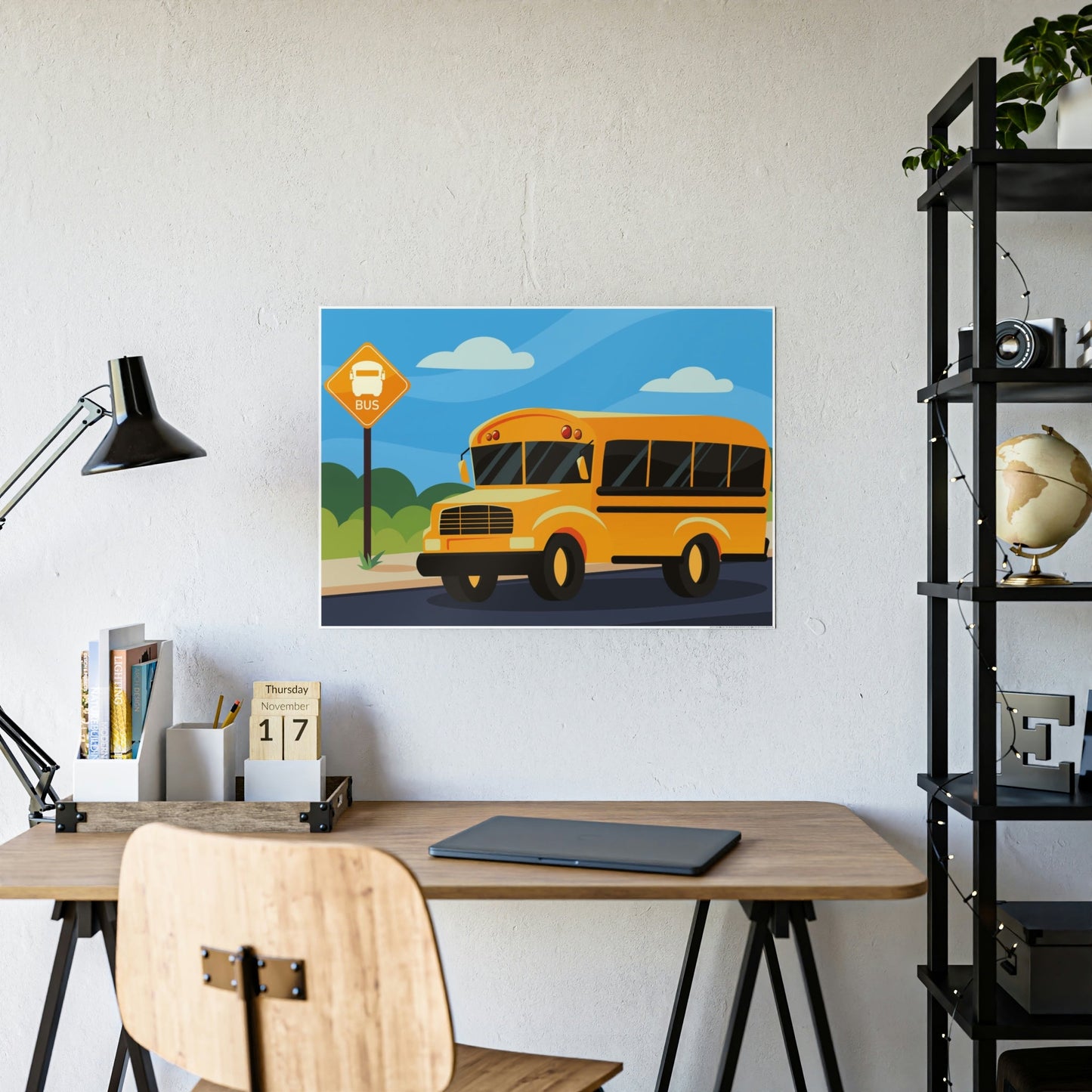 Cityscape Symphony: Harmonizing Bus and Canvas & Poster Wall Art