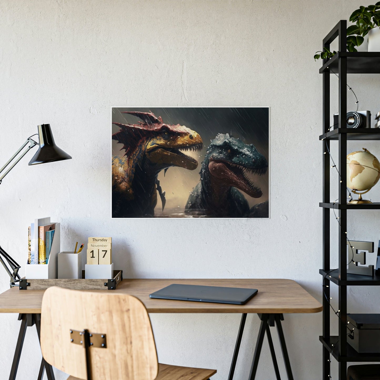 The Reign of Dinosaurs: An Artistic Framed Canvas & Poster of Prehistoric Times